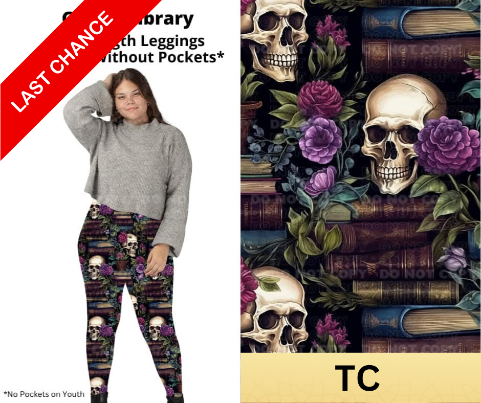 Gothic Library Full Length Leggings w/ Pockets