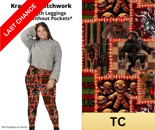 Krampus Patchwork Full Length Leggings w/ Pockets