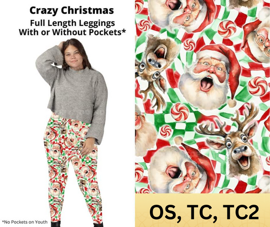 Crazy Christmas Full Length Leggings w/ Pockets