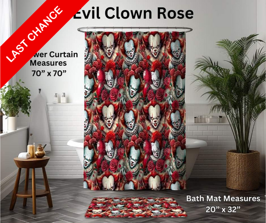 Evil Clown Rose Custom Bath Mat