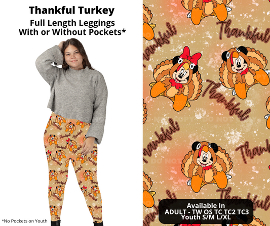 Thankful Turkey Full Length Leggings w/ Pockets