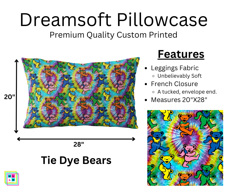 Tie Dye Bears Dreamsoft Pillowcase