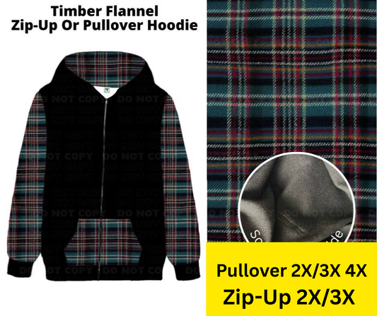 Timber Flannel Zip-Up or Pullover Hoodie