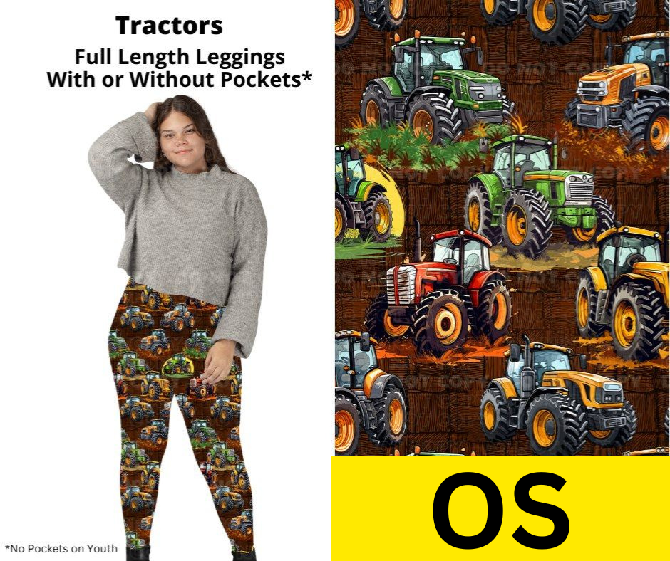 Tractors Full Length Leggings w/ Pockets