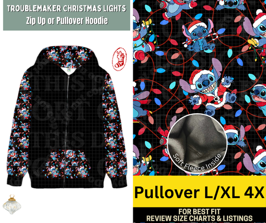 Troublemaker Christmas Lights Pullover Hoodie