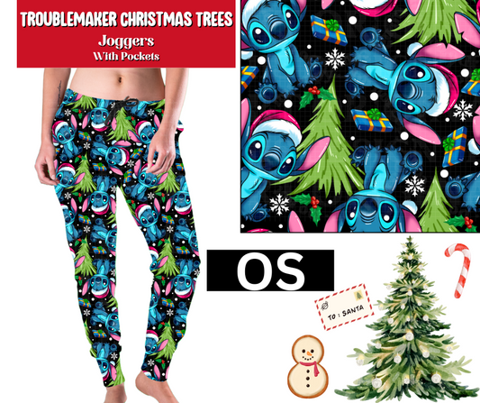 Troublemaker Christmas Trees Joggers