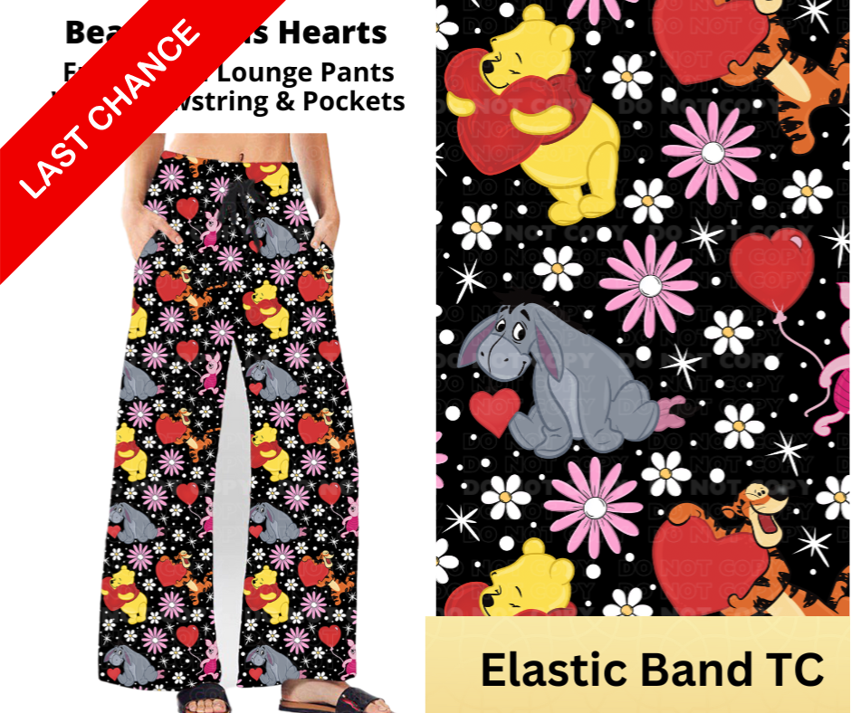 Bear Friends Hearts Full Length Lounge Pants