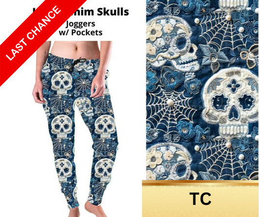 Lacy Denim Skulls Joggers