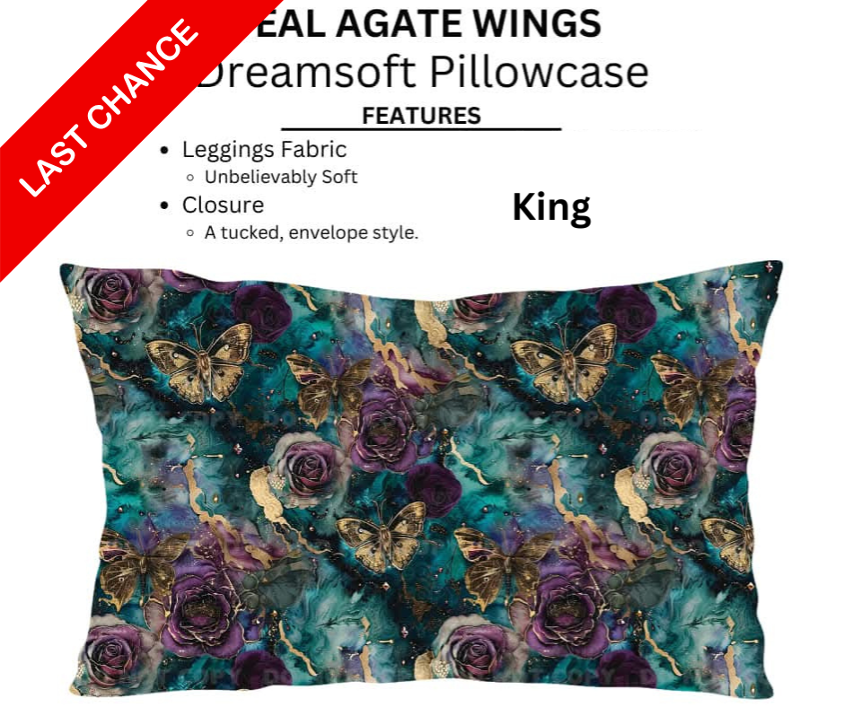 Teal Agate Wings Dreamsoft Pillowcases