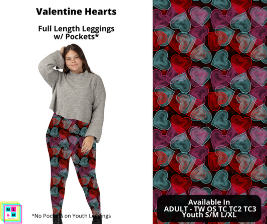 Valentine Hearts Length Leggings w/ Pockets