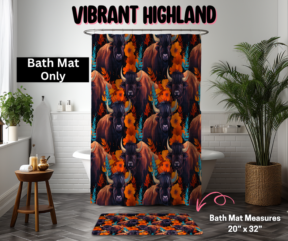 Vibrant Highland Custom Bath Mat