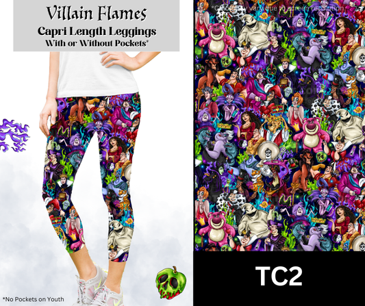 Villain Flames Capri Length Leggings