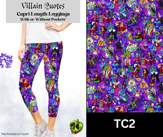 Villain Quotes Capri Length Leggings