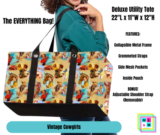 Vintage Cowgirls Collapsible Tote