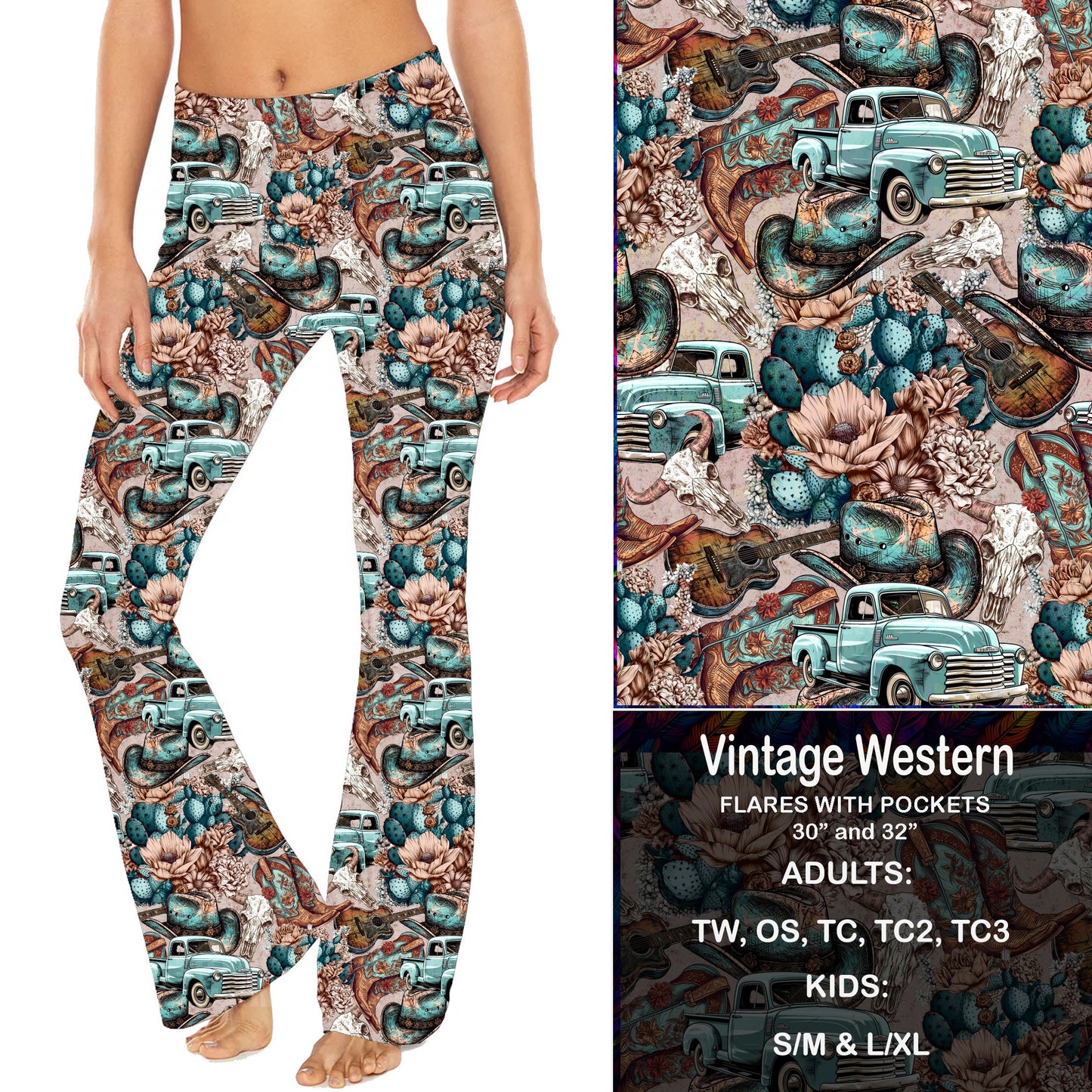 Vintage Western - Yoga Flares with Pockets Preorder Closes 2/23