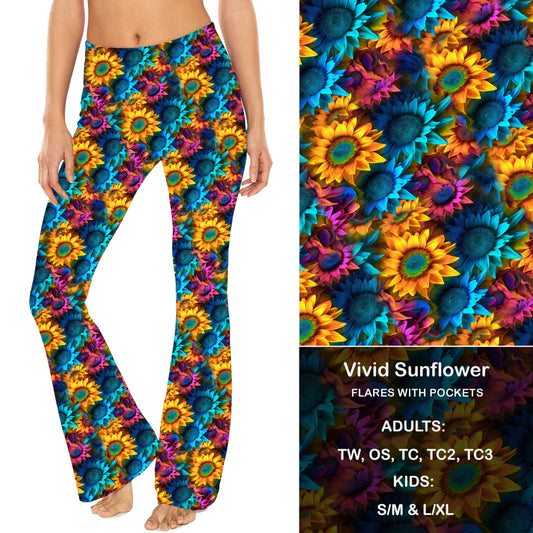 Vivid Sunflower - Yoga Flares with Pockets Preorder Closes 2/23