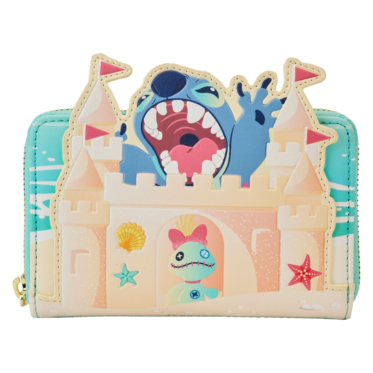 LF DISNEY STITCH SANDCASTLE BEACH SURPRISE ZIP AROUND WALLET