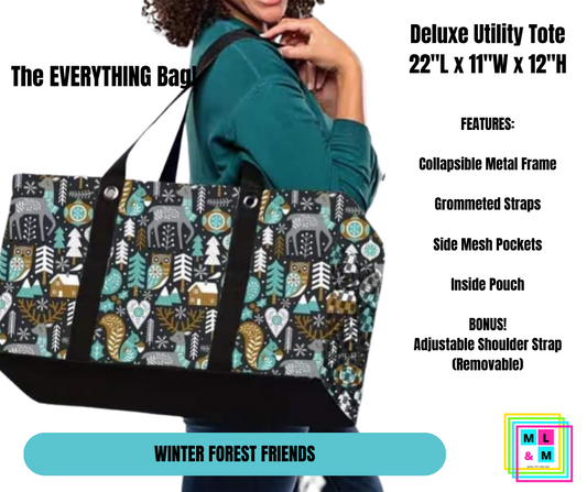 Winter Forest Friends Collapsible Tote