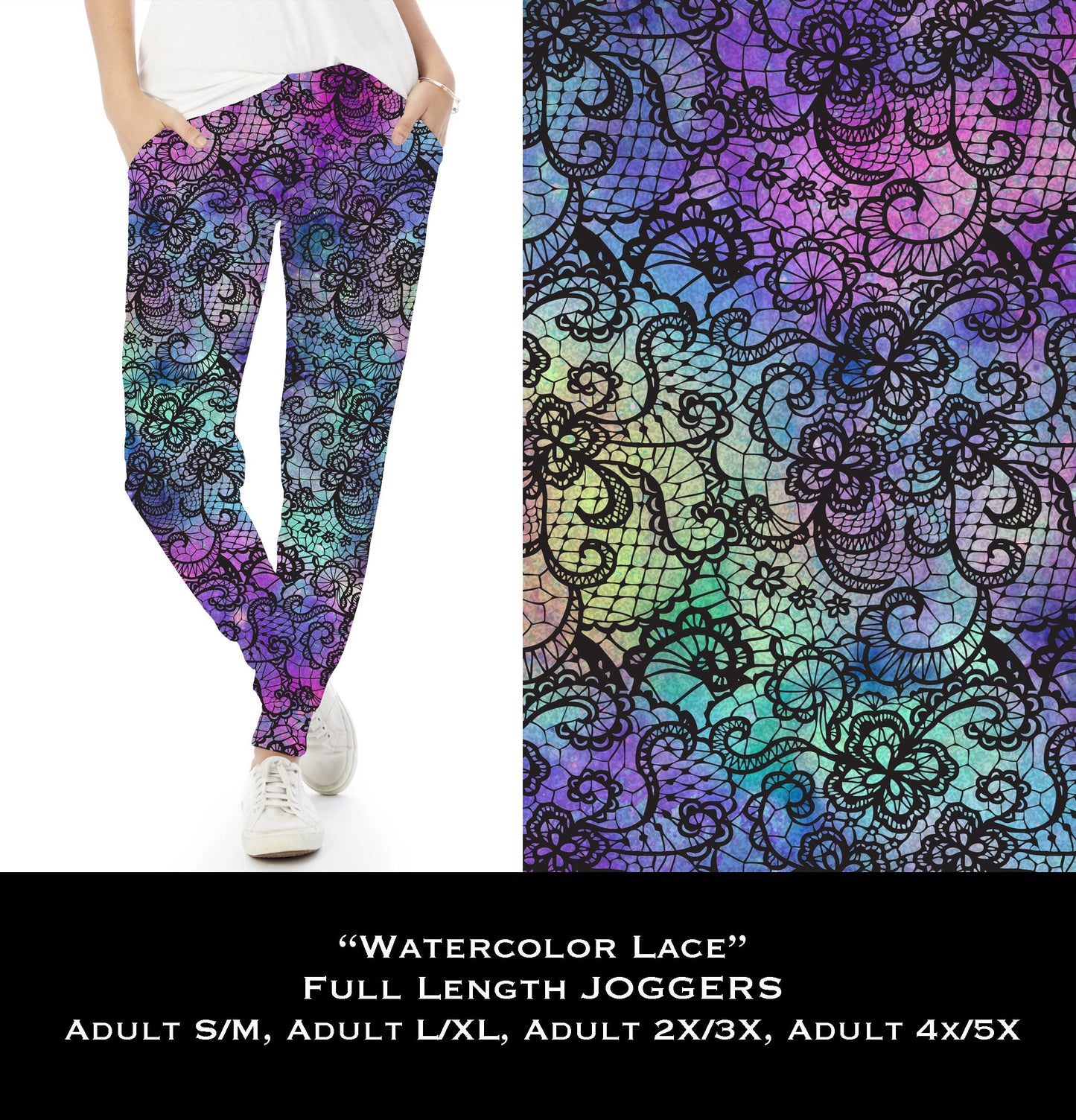 Watercolor Lace - Full & Capri Joggers