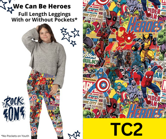 We Can Be Heroes Full Length Leggings w/ Pockets