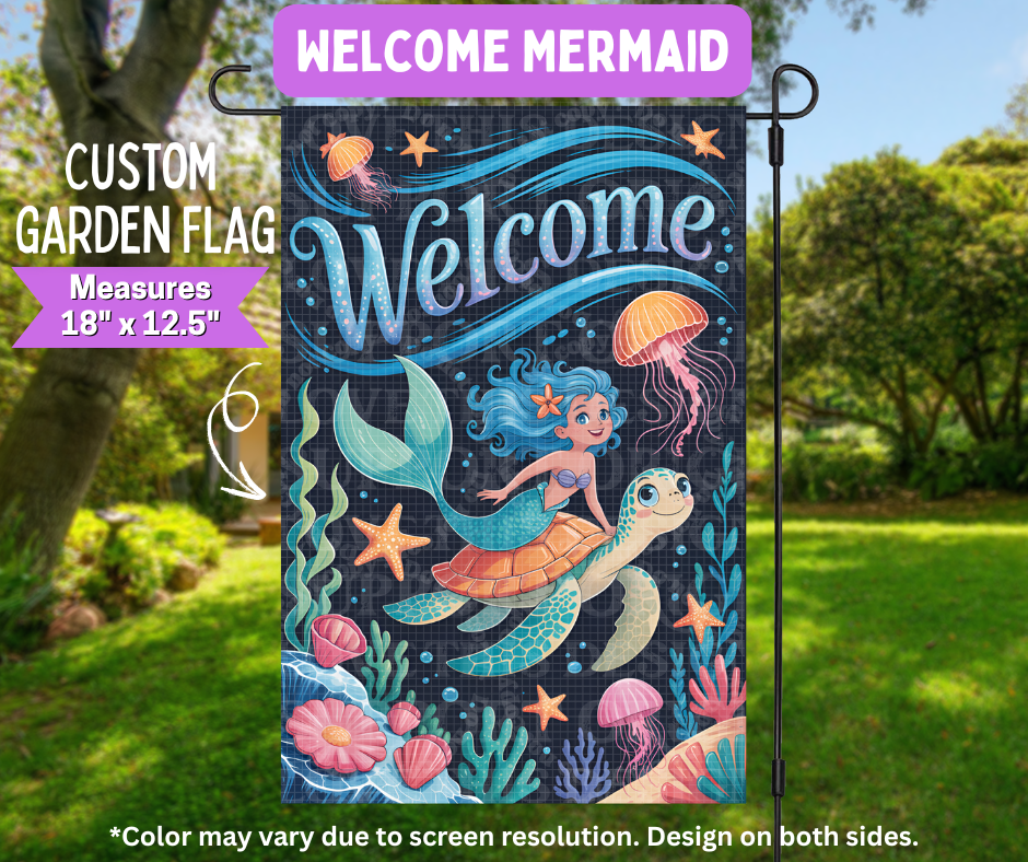 Welcome Mermaid Garden Flag