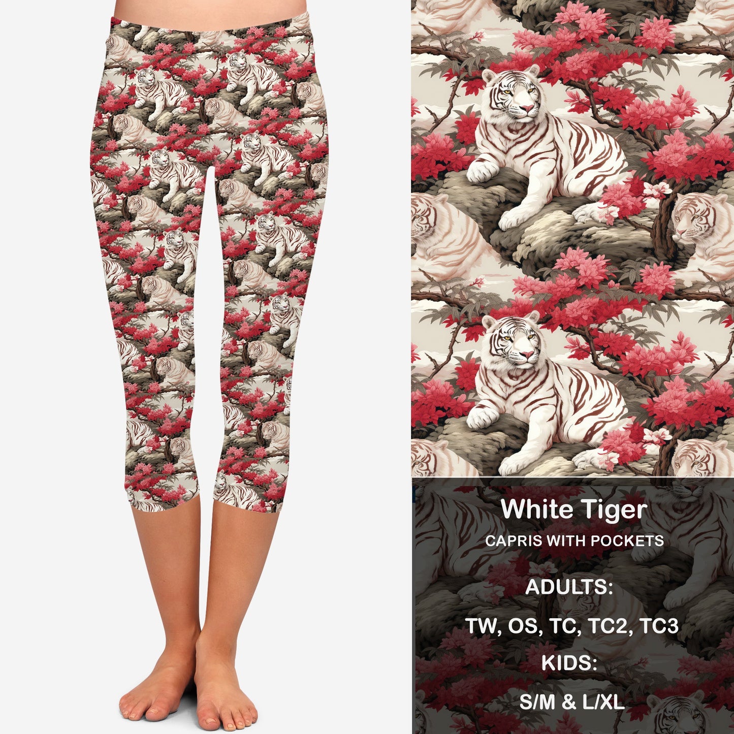 White Tiger Leggings & Capris with Pockets Preorder Closes 2/23