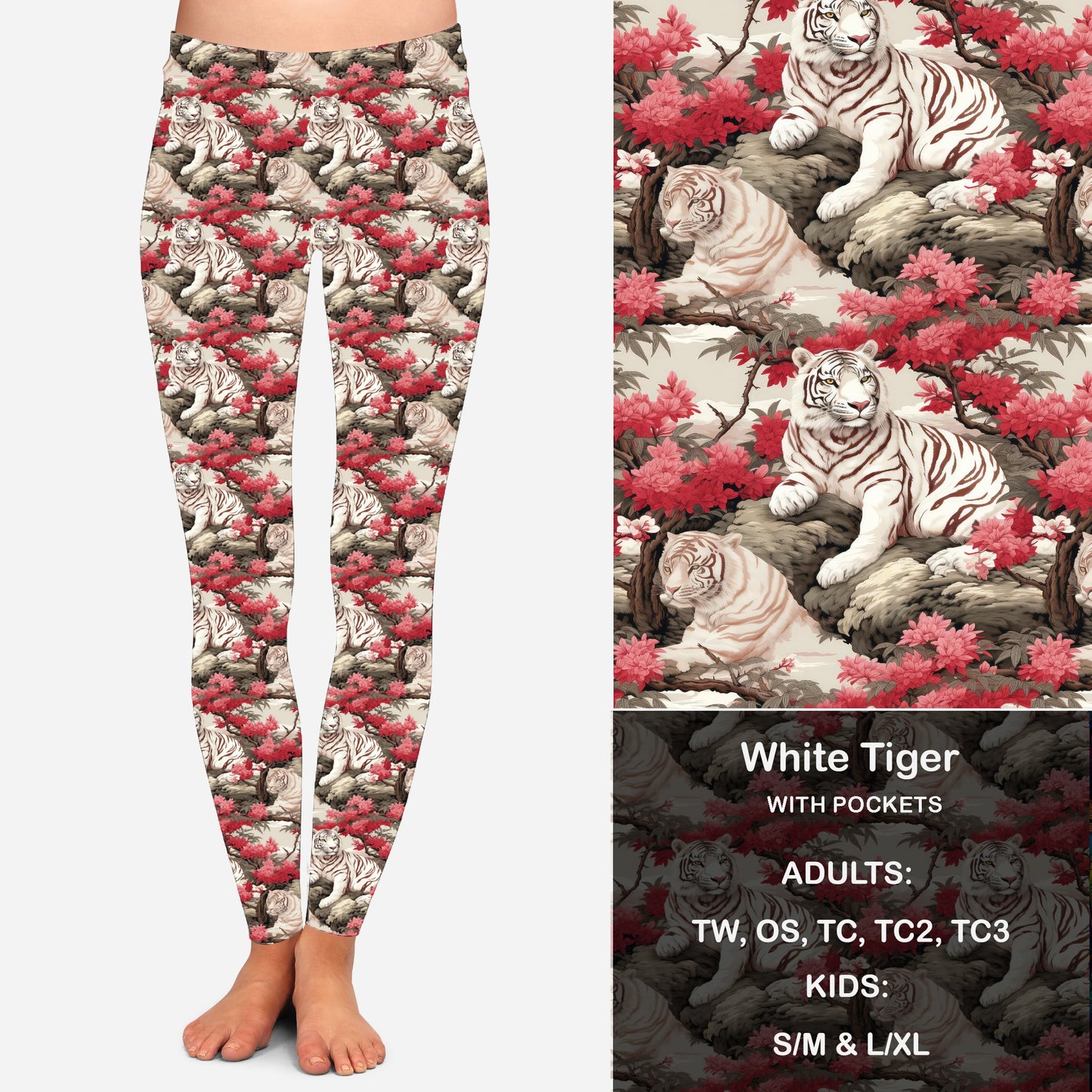 White Tiger Leggings & Capris with Pockets Preorder Closes 2/23