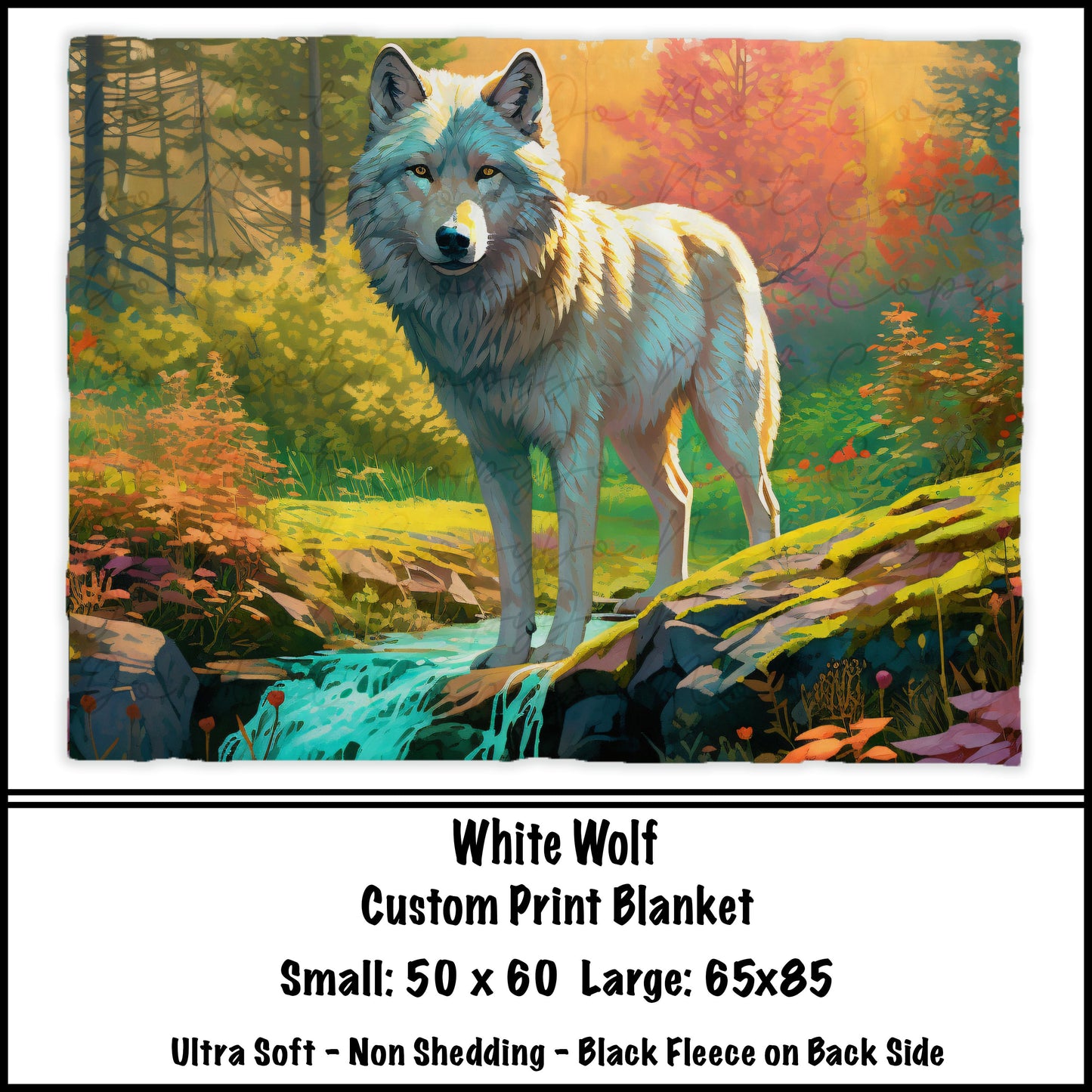 White Wolf Fleece Blanket - preorder closes 8/7 eta 8-10 weeks