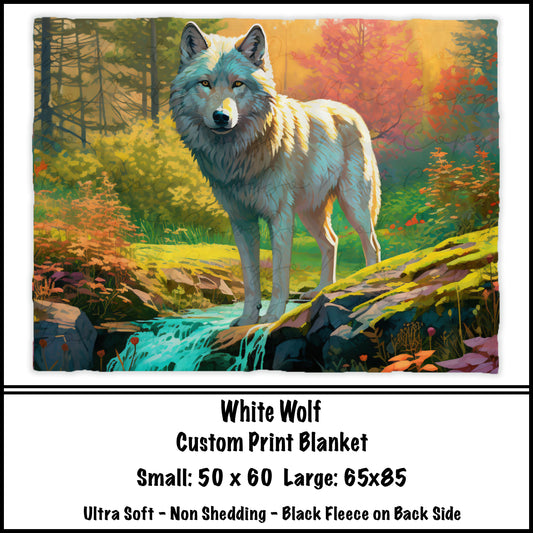 White Wolf Fleece Blanket - preorder closes 8/7 eta 8-10 weeks