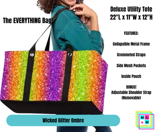 Wicked Glitter Ombre Collapsible Tote