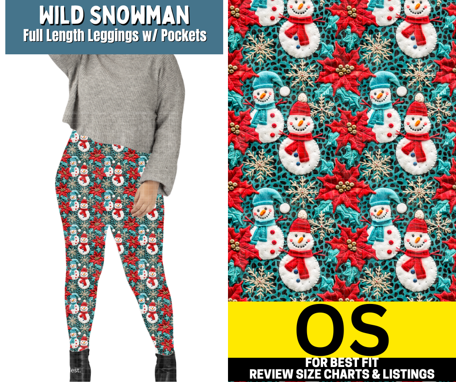Wild Snowman Full Length Leggings w/ Pockets