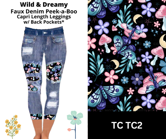 Wild & Dreamy Capri Faux Denim Peekaboo