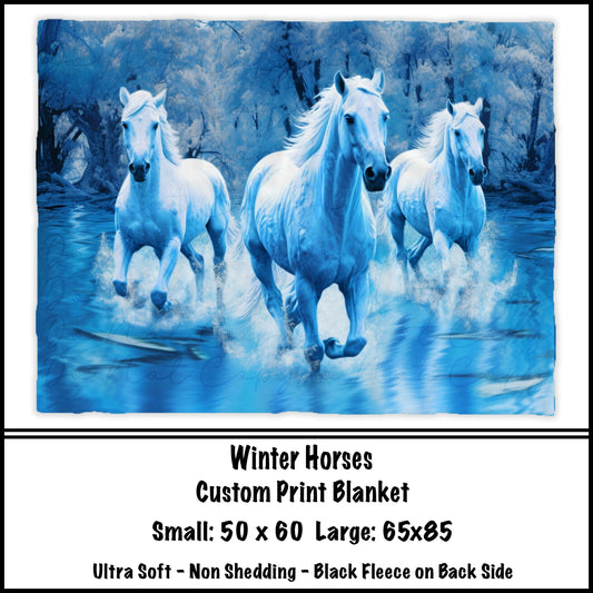 Winter Horses Fleece Blanket  - preorder closes 8/7 eta 8-10 weeks