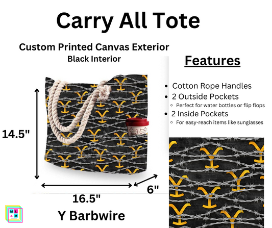 Y Barbwire Carry All Tote