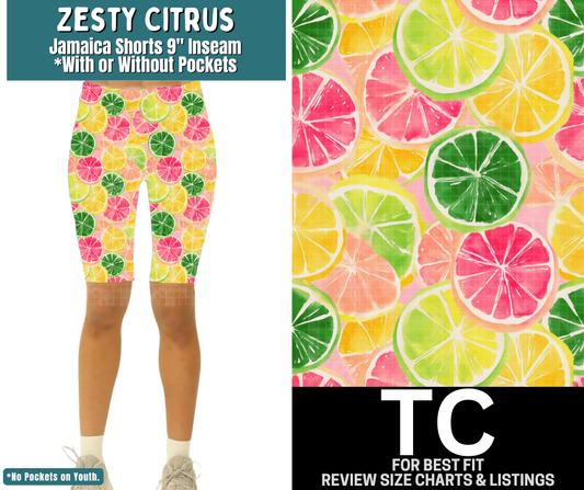Zesty Citrus Jamaica Shorts w/ Pockets