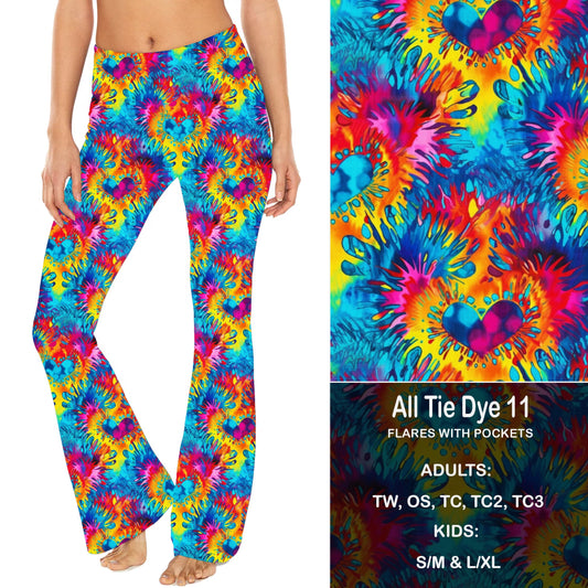 All Tie Dye 11 - Yoga Flares with Pockets Preorder Closes 2/7