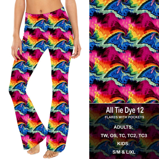 All Tie Dye 12 - Yoga Flares with Pockets Preorder Closes 2/7