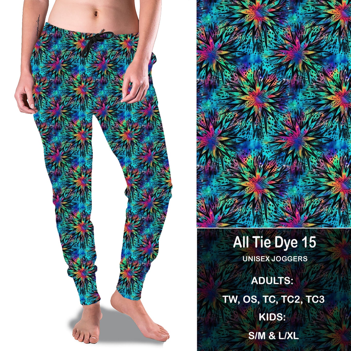 All Tie Dye 15 - Full Joggers with KIDS Preorder Closes 2/7 eta March