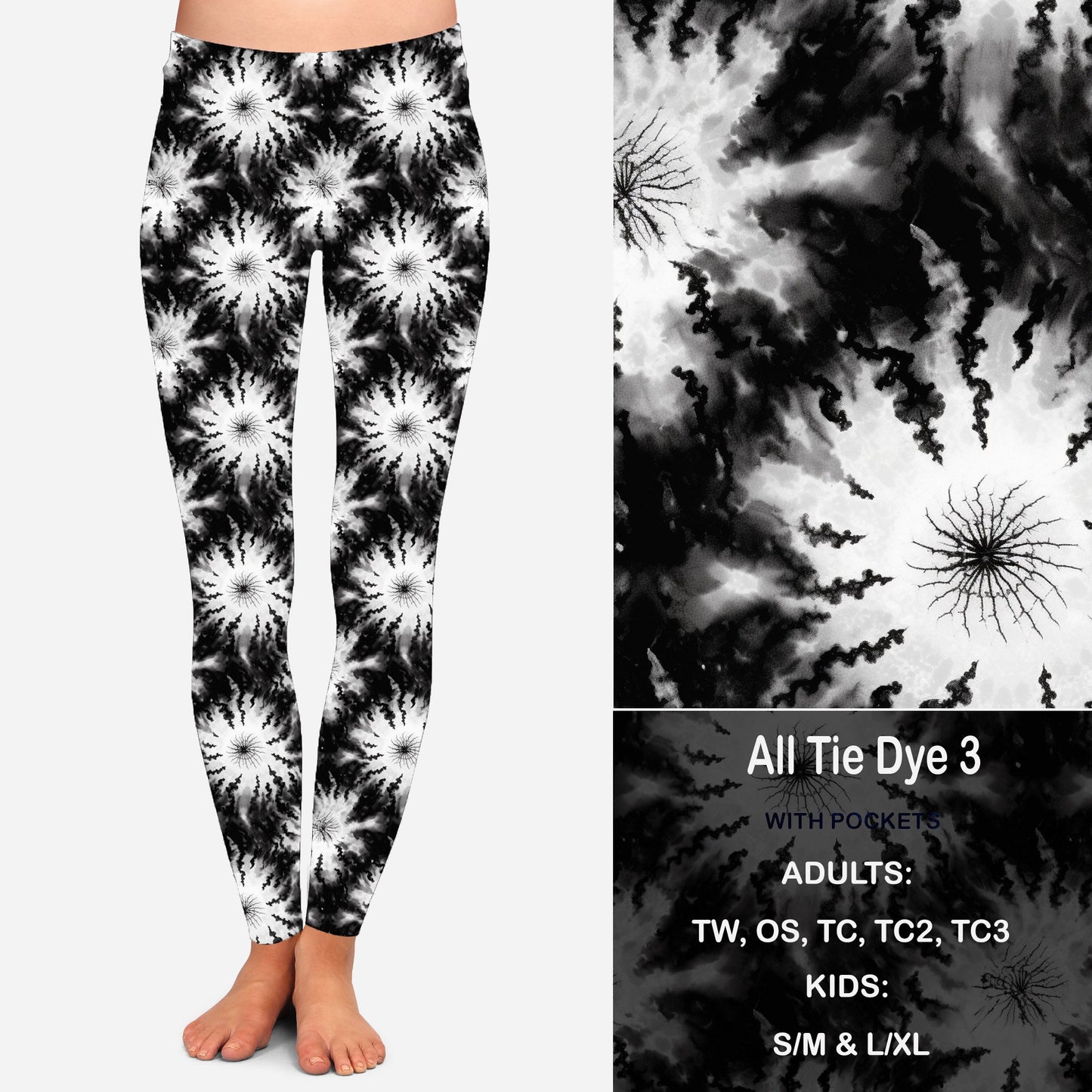 All Tie Dye 3 Leggings with Pockets Preorder Closes 2/7 eta March