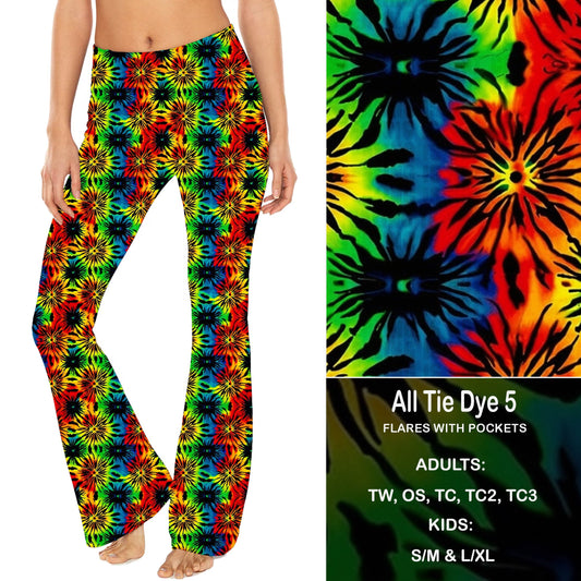 All Tie Dye 5 - Yoga Flares with Pockets Preorder Closes 2/7