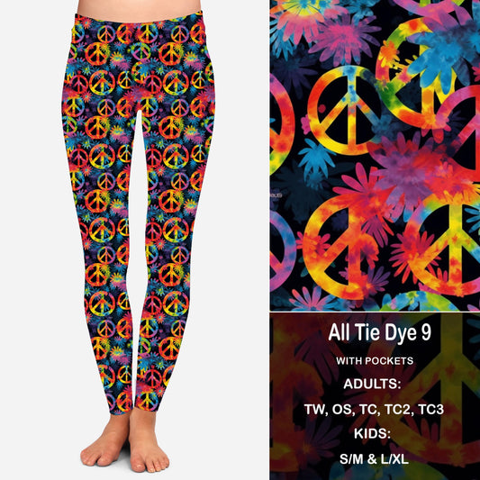 All Tie Dye 9 Leggings with Pockets