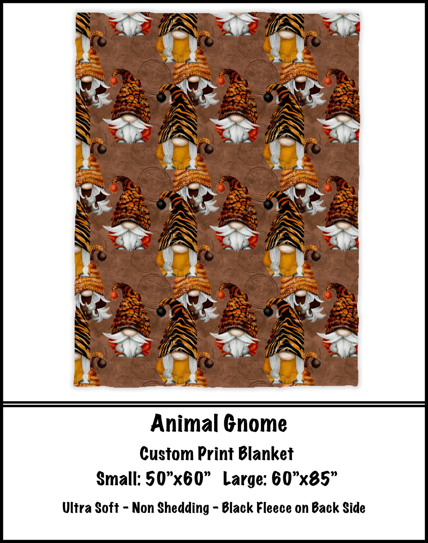 BG68 -Animal Gnome Fleece Blanket - Preorder Closes 3/23 ETA: 8-10 weeks