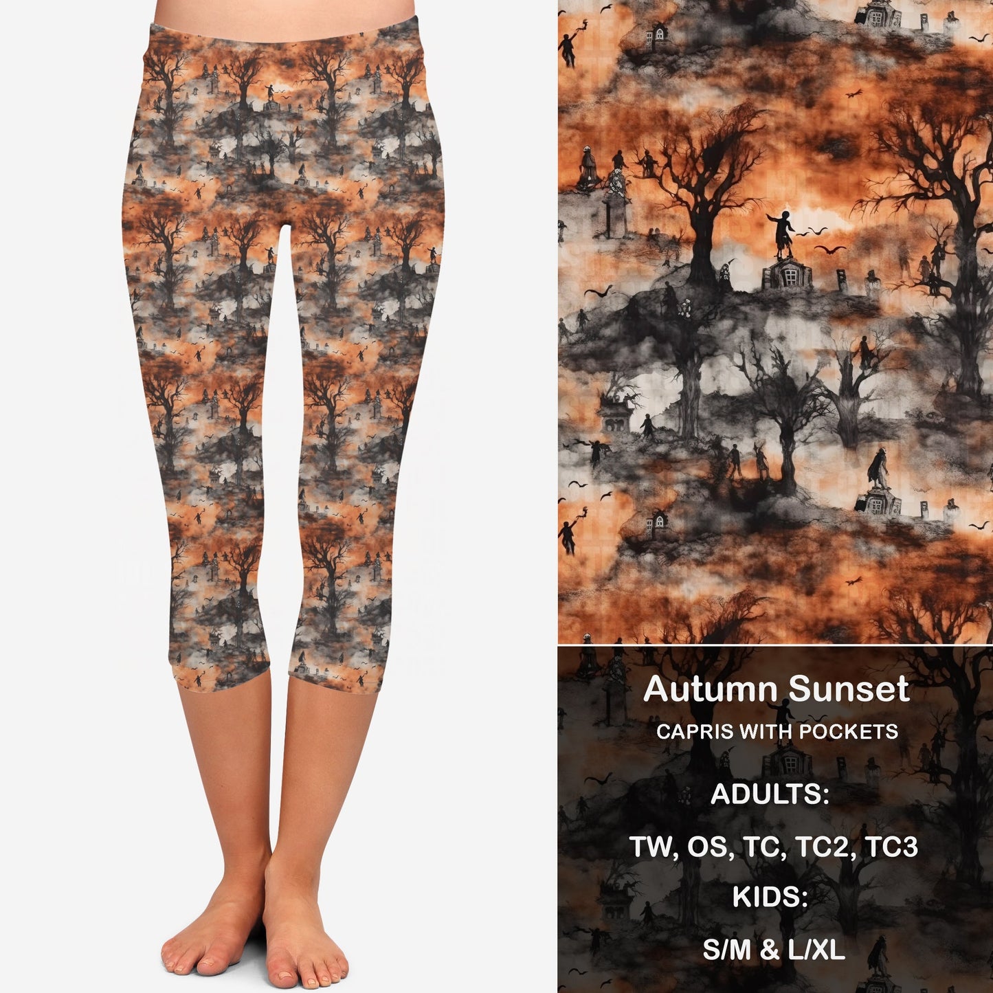 Autumn Sunset Leggings with Pockets