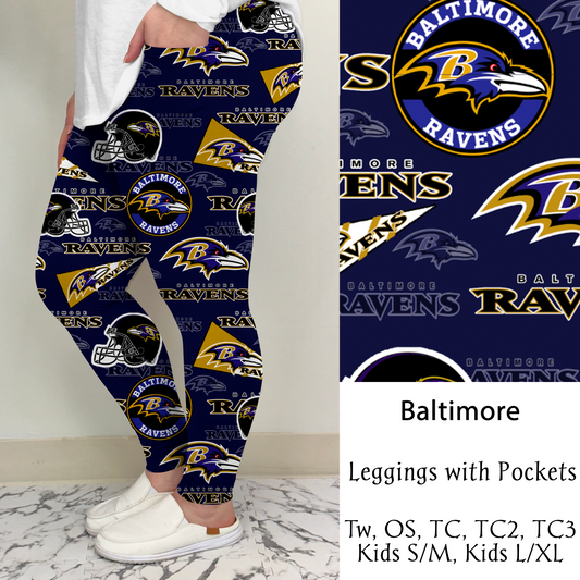 Baltimore Football Leggings/Capri/Joggers | Run ends 8/16 | ETA Late September