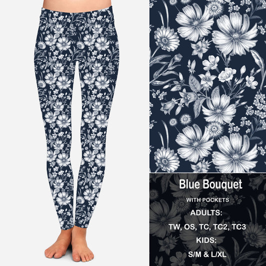 Blue Bouquet Leggings & Capris with Pockets Preorder Closes 2/23