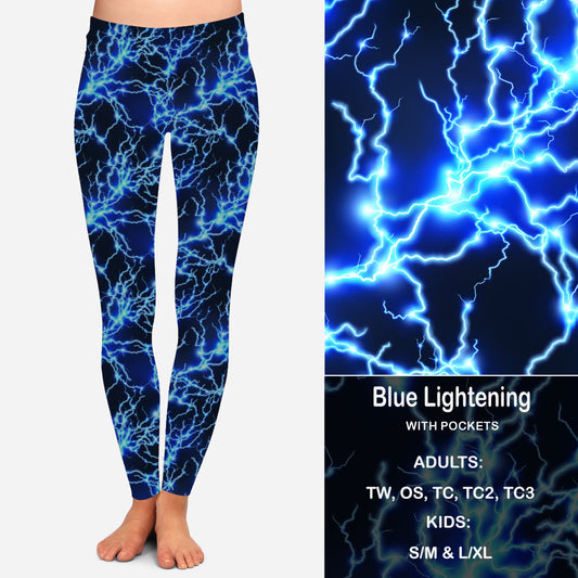 BLUE LIGHTENING - Leggings & Capris with Pockets Preorder Closes 7/31