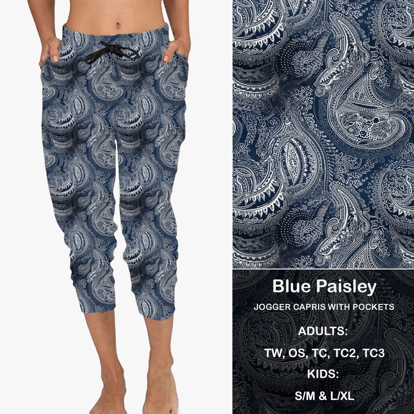 Blue Paisley - Full & Capri Joggers Preorder Closes 2/23