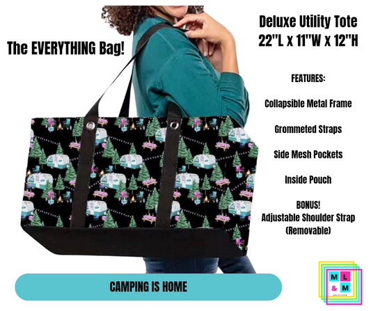 Camping is Home Collapsible Tote