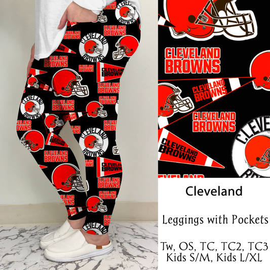 Cleveland Football Leggings/Capri/Joggers | Run ends 8/16 | ETA Late September