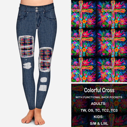 Colorful Cross Peekaboo Leggings with Pockets Preorder Closes 2/15 eta March